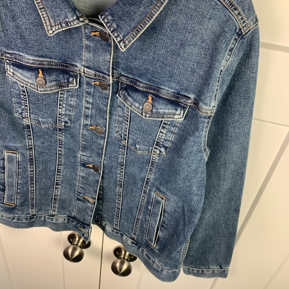 Time Try Denim Jean Jacket Blue LARGE Classic Capsule Minimal AMERICANA - Picture 5 of 6
